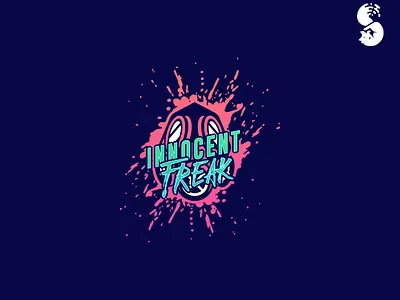 Innocent Freak Logo cool design freak gasmask logo splatter vaporwave vector