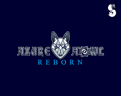 AzureHowl Reborn Logo azure dog fantasy howl logo magical wild wolf wolf logo