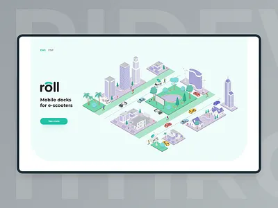Ride with Roll - Homepage Illustration design illustration promotional teaser typography ui vector video