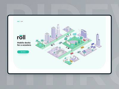 Ride with Roll - Homepage Illustration design illustration promotional teaser typography ui vector video