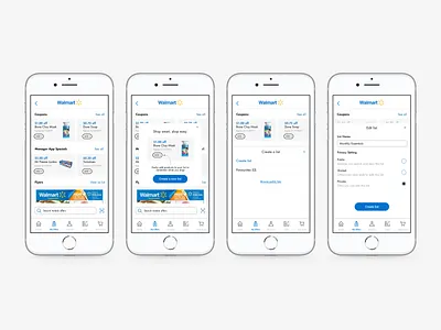 My Walmart App - Offers Concept app design digital coupons digital product design experience design flyers mobile offers product design ui user experience ux ux flow visual design