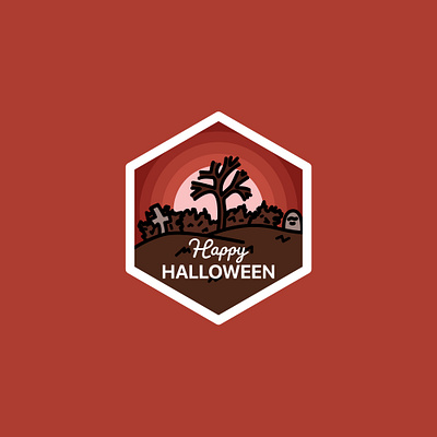 Happy Halloween Badge badge halloween halloween design scary skeletons spooky