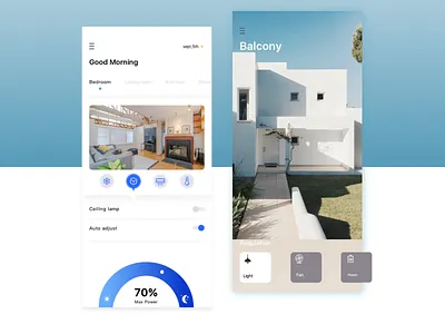 智能家居应用APP air conditioner app bedroom clean comfort design fan garden home house lamp livingroom temperature ui use