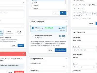 BioRender Modals dashboard modals overlay payment product design reset password saas ui uiux