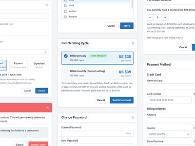 BioRender Modals dashboard modals overlay payment product design reset password saas ui uiux
