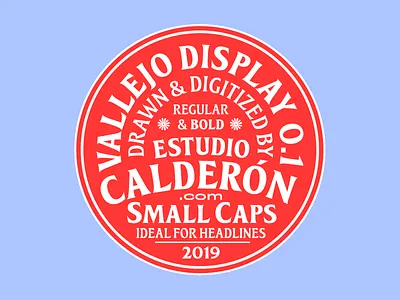 Vallejo Serif patch clothing brand creative headlines label labels patch pins red serif small caps stickers typography