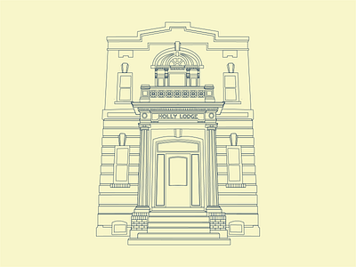 Holly Lodge apartment building line work outline vancouver vector