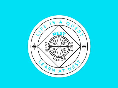 Nest Academy - Life is a Quest 2 academy coding compass design direction education learn nest nest academy quest sticker