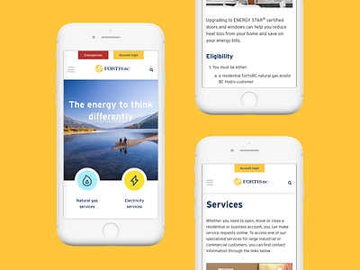 FortisBC.com design digital branding digital design graphic design icon mobile design responsive responsive design typography web design