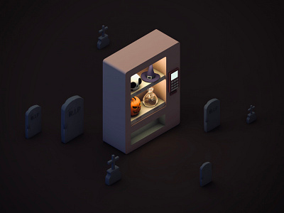 Halloween 3d c4d cinema4d halloween isometric machine modeling