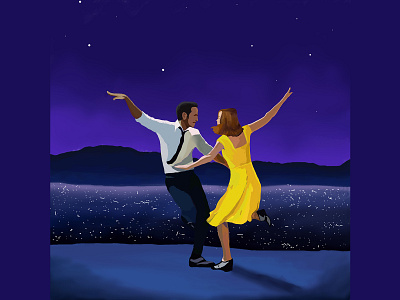 Movie themed illustration,La la Land (2016) illustration la la land art lalaland movie art movie illustration