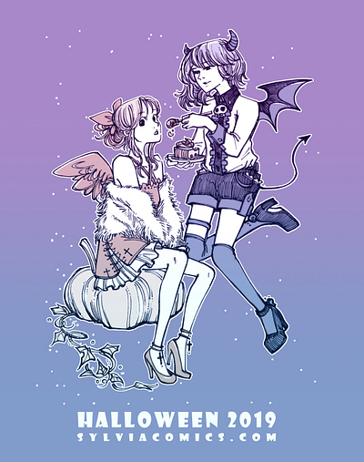 Halloween 2019 「甘いもの食べたい」 characterdesign comics dribbbleweeklywarmup graphicnovel halloween illustration inktober inktober2019