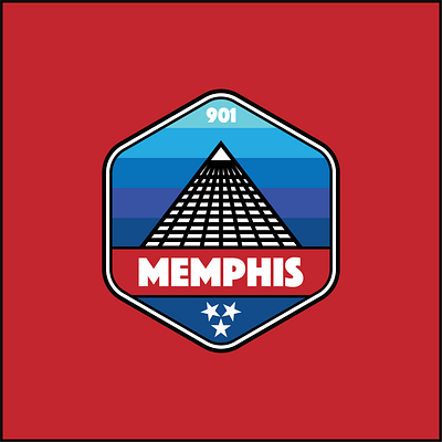 901 adobe black blue design illustration illustrator memphis red sticker tennessee text white