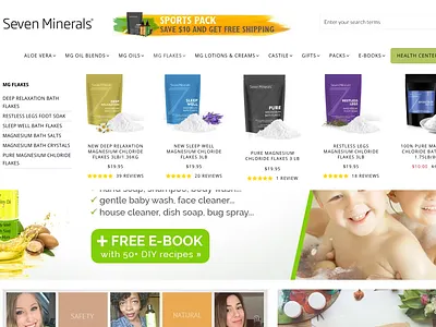 Seven Minerals css design illustration shopify ux