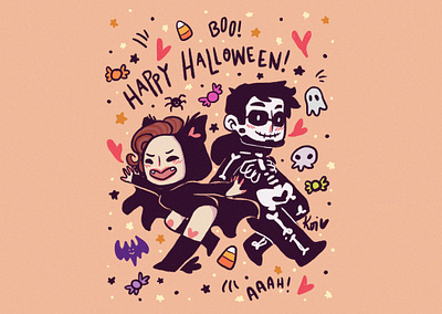 Happy All Hallows Eve! cute art halloween illustration spooks