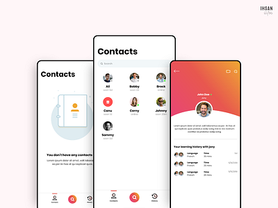 Contacts - Profile - UI app design contacts daily ui messaging minimal modern profile user