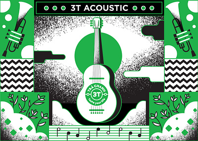 Backdrop Acoustic acoustic acoustic guitar branding cloud design grange graphic graphic design green guitars illustration leaves lemon motion motion design motiongraphics trumpet vector wall art