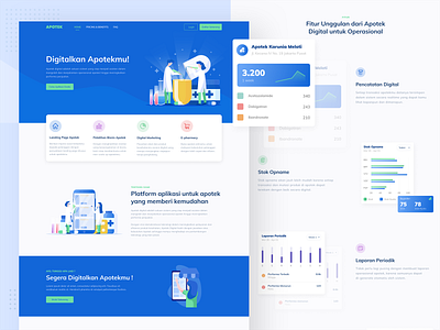 Pharmacy POS App Landing Page app branding design flat illustration typography ui ux web website