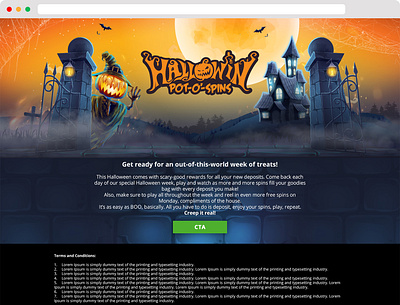 Halloween Landing Page for Casino casino graphic design halloween landing page ui user experience user interface ux website