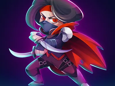 TCG Character: Assassin assassin assets avatar card character game hero mascot spine2d sprites sticker tcg trade card trading twitch unity