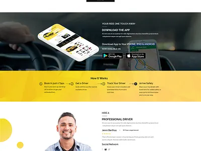 Taxi Booking Website Multi page UI/UX app landing page bootstrap cab cab booking car dealer clean creative multipage on demand softdesign taxi taxi app taxi driver ui ux web design website design