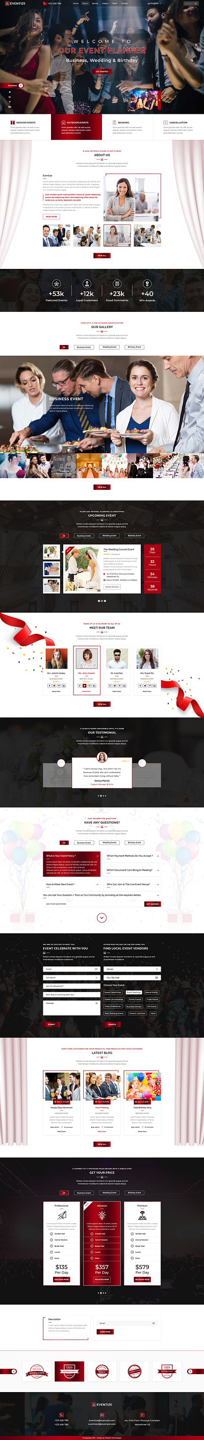 Event Management Website Page Design 2019 design clean club website colorful conference conference website creatively design event website event event management landing page design landingpage meetup website one page onepage party event trendy typogaphy ui ux web website