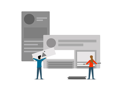 Content & Community Management System (Illustration) branding clean design flat illustration minimal ui