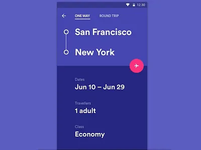 Flight booking Android app by Alexander Tsibulski
