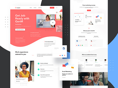 GenM Students Landing Page + Illustrations design landingpage ui uiux userinterfacedesign userinterfaces ux web webdesign webdesigner