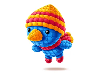amigurumi bird 2d animal art bird blue cartoons character design color digitalart digitalartist game game design gameart illustration pink pixeren shot uidesign winter yellow