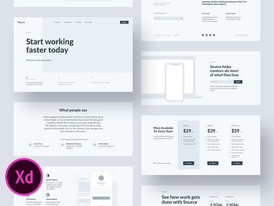 Source Wireframes for Adobe XD design interface ui web design webdesign