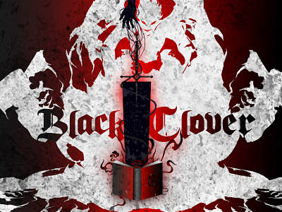 Black clover design fan art fantasy illustration poster art vector