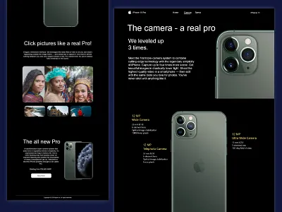 iPhone 11 Pro Camera page home page iphone 11 iphone 11 pro iphone 11 pro max iphone x landingpage ui ui designer uiux uxdesign uxdesigner uxui web page web page design web ui web ui ux