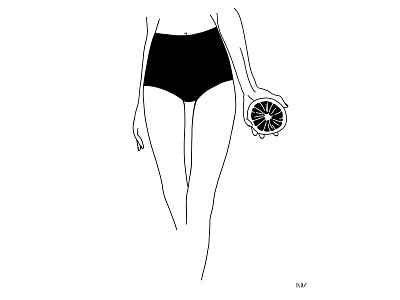 Some juice 2d art fashion illustration lineart linework minimalist mood orange print sketch summer swimwear