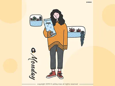 Monday illustration logo