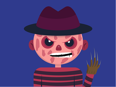 Freddy Krueger character elm street evil freddy krueger halloween halloween party illustration nightmare nightmare on elm street onurkuru scary spooky vector