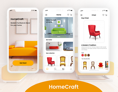 HomeCraft furniture app furniture store graphic design illustrator design mobile app design online shopping photoshop design sketchapp ui design ux design xd design