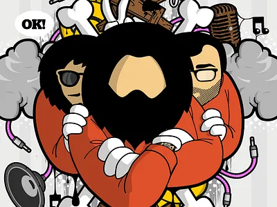 Beagle boys. For fun -12. artwork big south design distorted kids illustration malmö print sweden vector