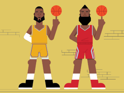 Lebron James Harden basketball harden lebron james james nba play sports colour vectors