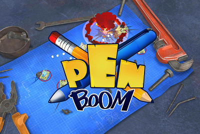 Penboom logo android app branding design game ios logo mobile screen ui