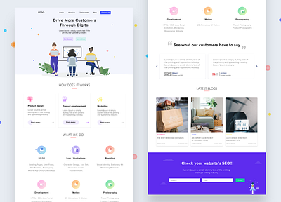 Marketing website - Concept branding clean design development flat illustration logo marketing motion photography product ui design vector website white