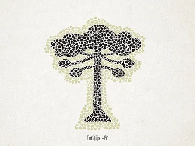 #2 - Petit pave . Curitiba-PR araucaria cwb illustration petit pave sidewalk turdus vector