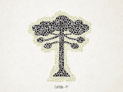 #2 - Petit pave . Curitiba-PR araucaria cwb illustration petit pave sidewalk turdus vector