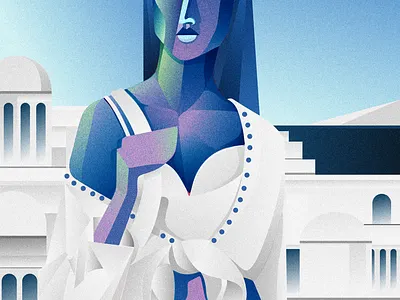 Mediterranean Summer blue contrasting design geometric illustration graphic graphic design greek illustration portrait vector vector art vector illustration