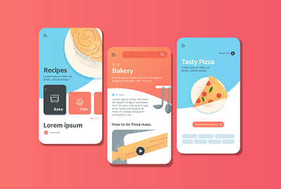 Concepts for Recipes mobile App app branding desiginspiration design food freepik icon illustration minimal recipes ui vectorart