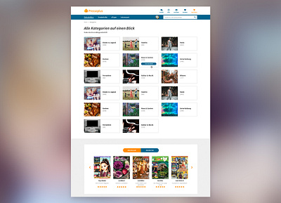 categories page for presseplus.de categories interactive interface screendesign ui uidesign website