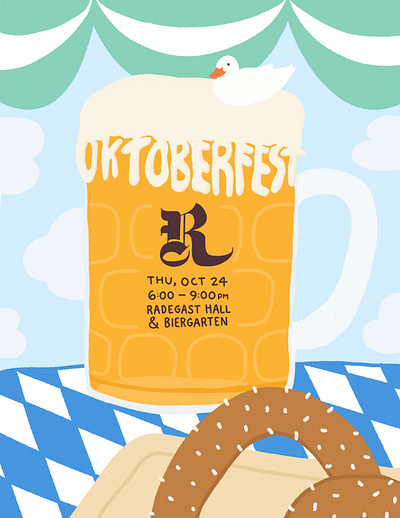 Oktoberfest art event flyer illustration poster poster art