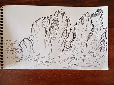 Aegean trip - snapshots in ink drawing ink sketch