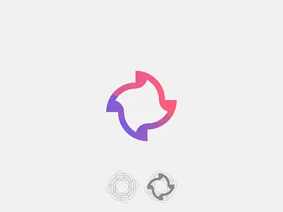 Random Logo app branding flat logo napkin pastel purple simple symmetrical vector