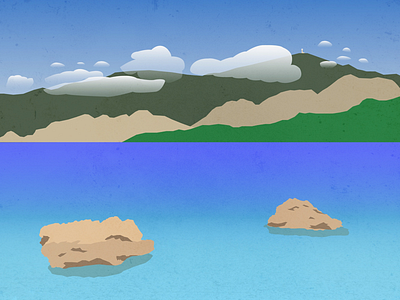bluest of blues art direction creative direction digital art illustration landscape landscape design nature nature design seascape summer